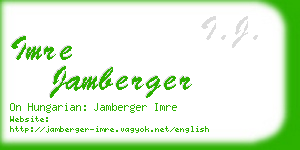 imre jamberger business card